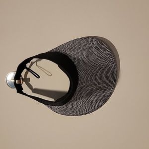 Lvaiz The Sun Straw Hat Visor Womens Black Paper Straw UPF 50+